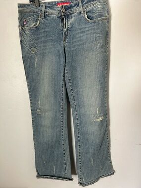 Light Blue Distressed Wide-Leg Women’s Jeans
